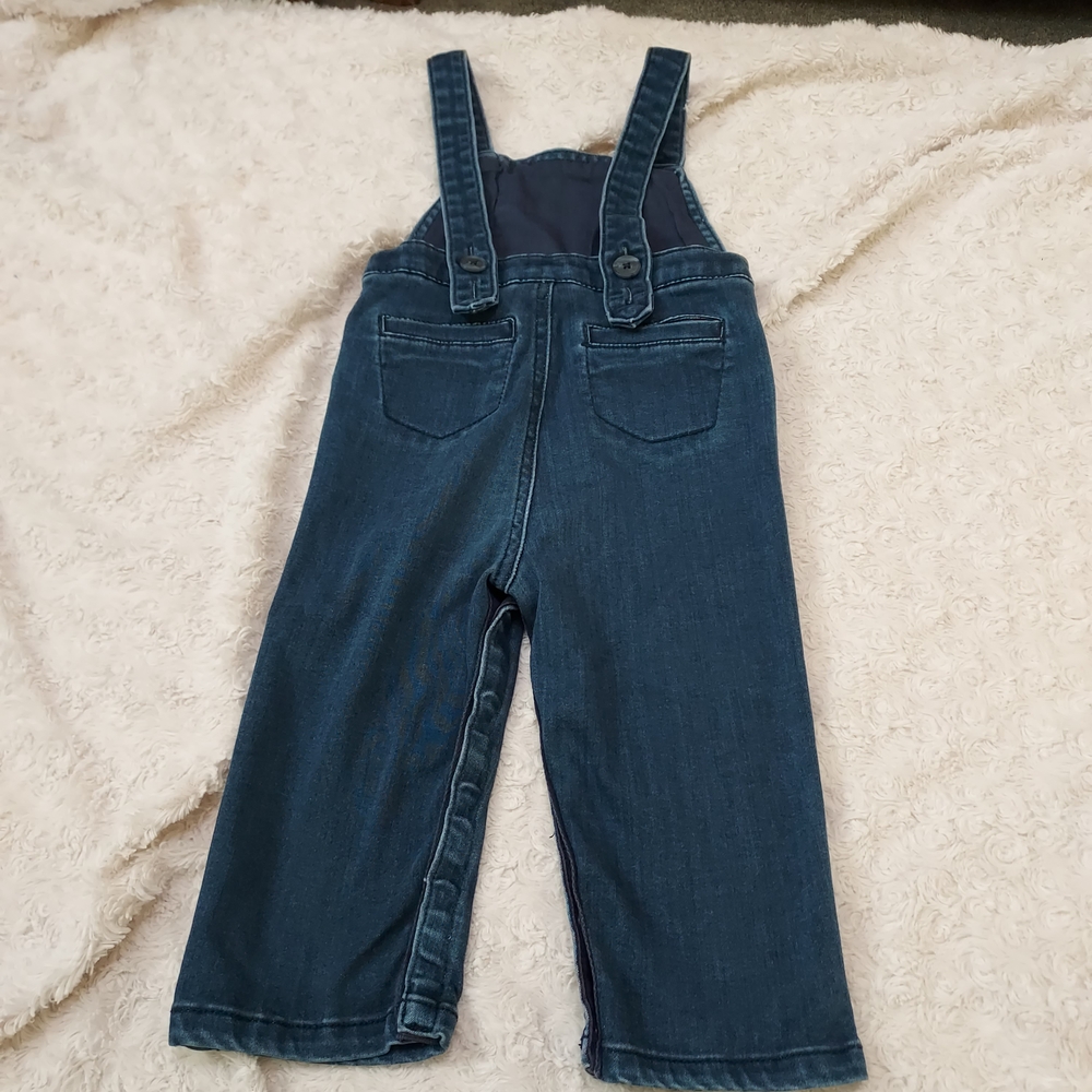 Hanna Andersson Blue Denim Overalls 85 (2T) Farmer Western Unisex - Picture 4 of 5